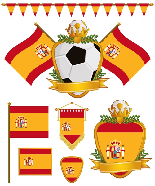 football flag elements vector set 16