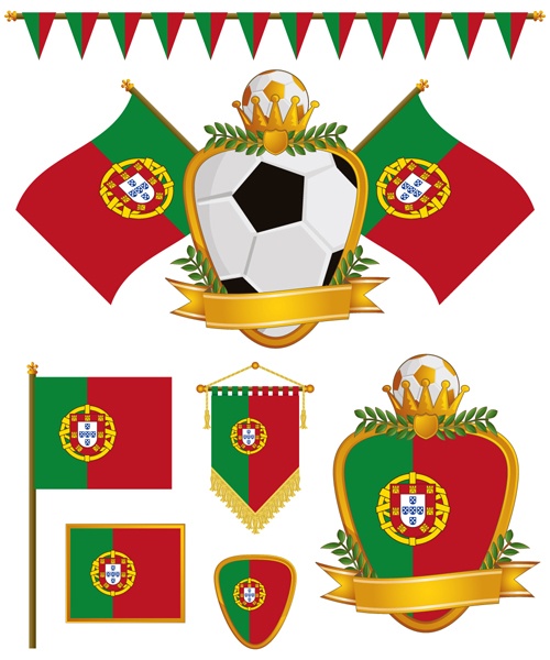 football flag elements vector set 13