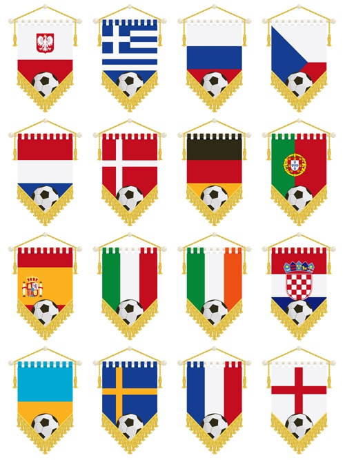 football flag elements vector set 02