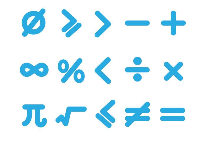Free Math Icons Set Vector