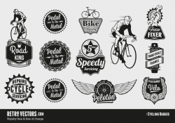 Free Retro Vector Cycling Badges