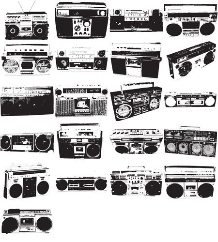 21 Free Vector Boomboxes