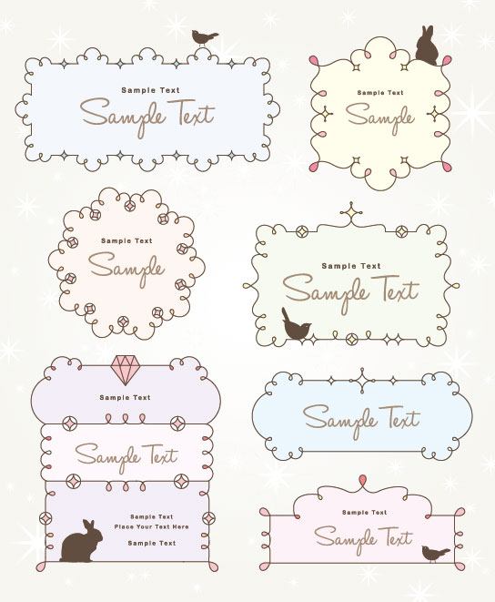 free vector cartoon Cute Borders 03