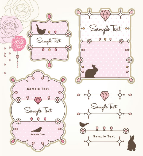 free vector cartoon Cute Borders 02