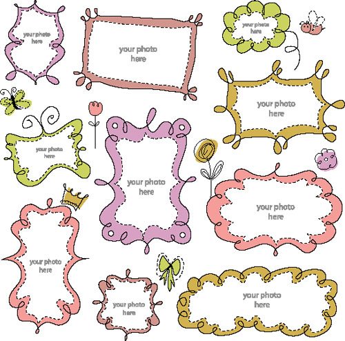 free vector cartoon Cute Borders 01