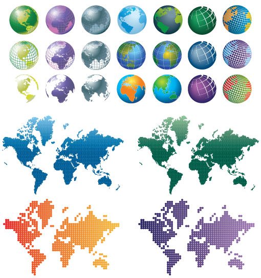 Free Vector Globes and Maps Vector