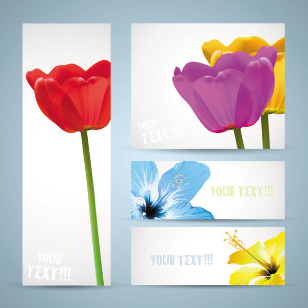 free vector with Flowers banner 02