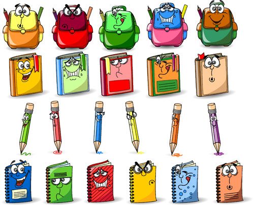 Funny cartoon Stationery Image free vector 01