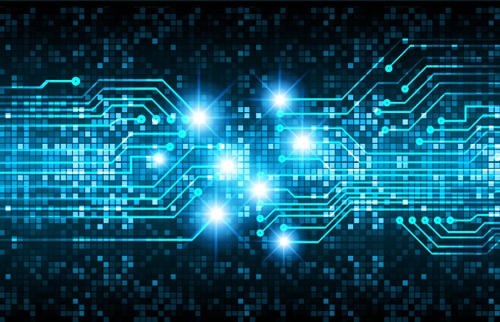 Futuristic digital world concept template vectors 07