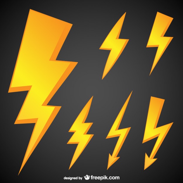 Golden lightning symbols  Vector | Free Download