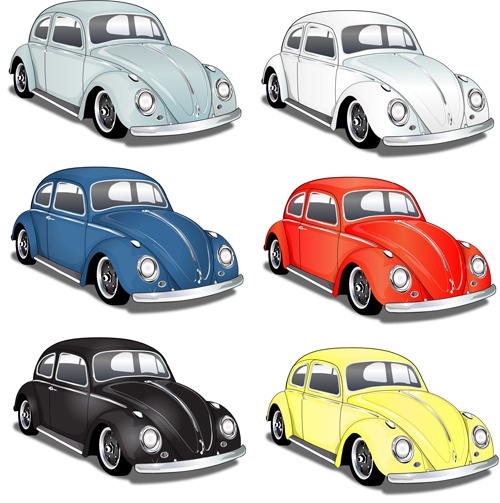 Gray retro car vector