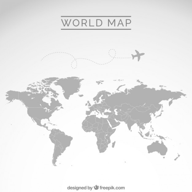 Gray world map  Vector | Free Download
