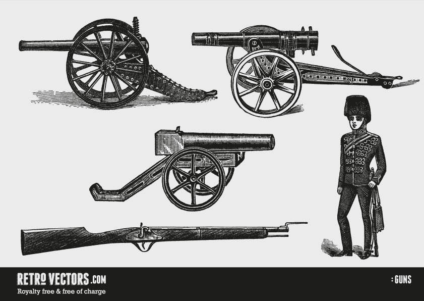 Guns | Free Retro Vectors
