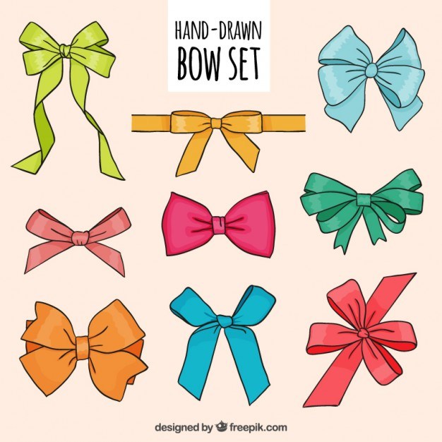 Hand drawn bows png