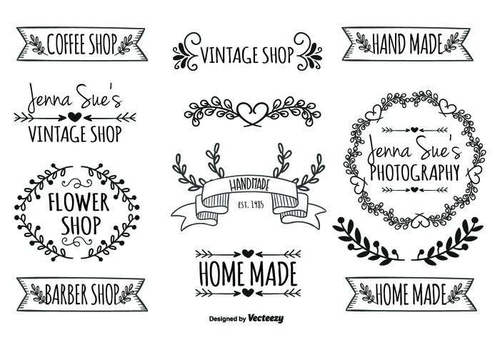 Hand Drawn Style Label Set