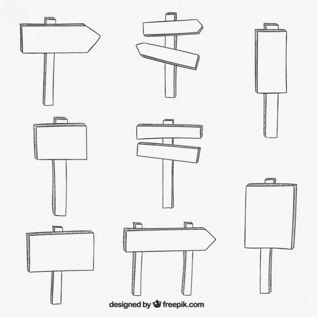 Hand drawn wooden signs  Vector | Free Download