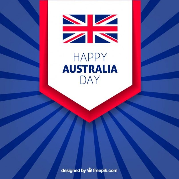 Happy australia day background in blue tones