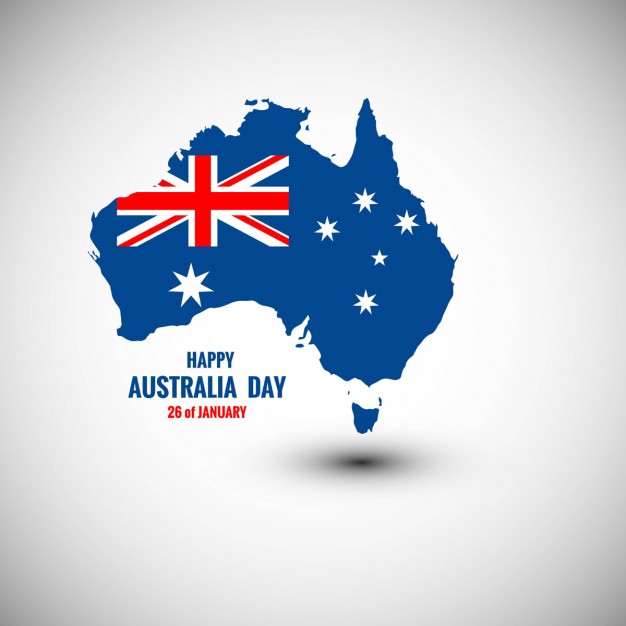 Happy Australia Day card with map