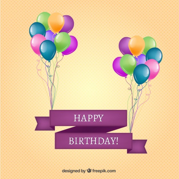 Happy birthday banner with balloons Vector | Free Download