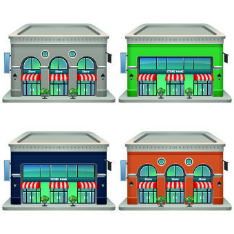 House building template vector set 05