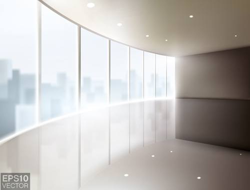 House interior corner background vectors set 05