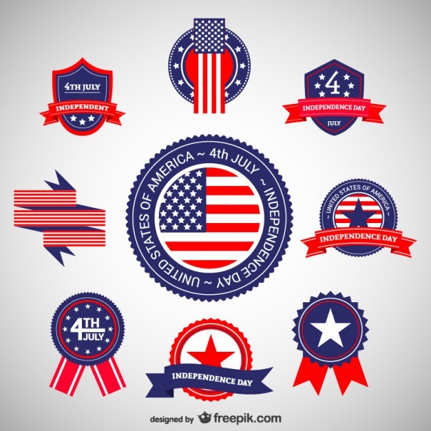 Independence day stickers set