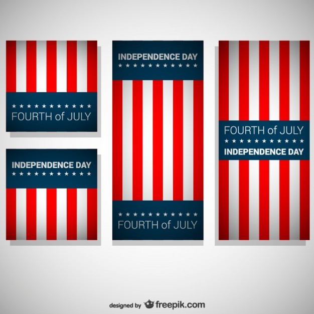 Independence day vector flags set