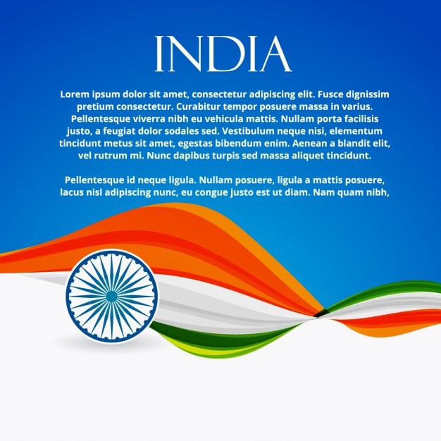 indian flag with wave style