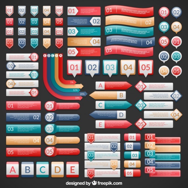 Infographic banners collection  Vector | Free Download
