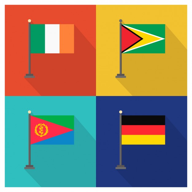 Ireland Guyana Eritrea and Germany Flag