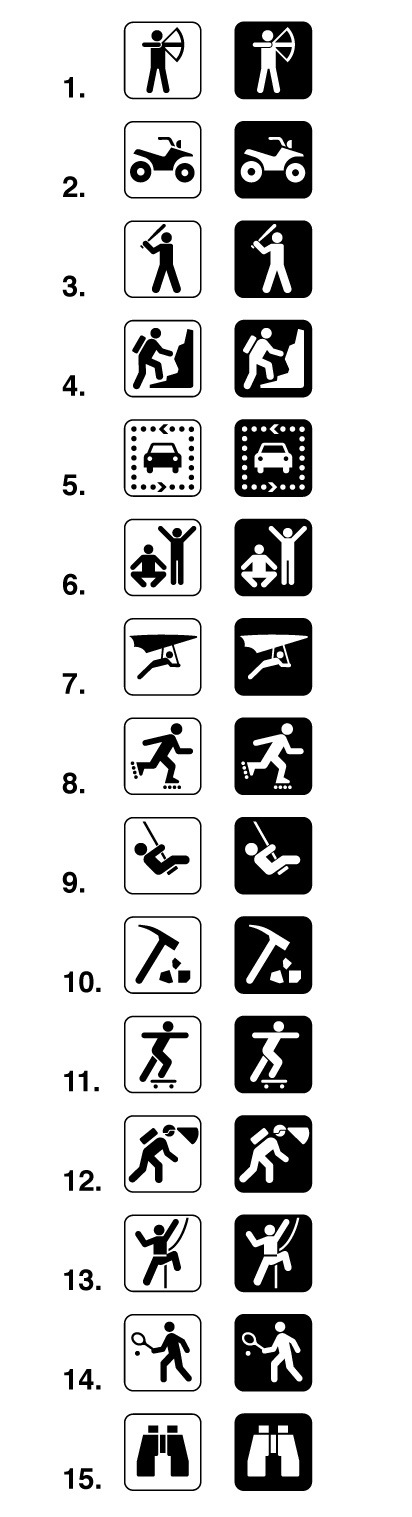 Land Recreation Sign Symbols or Map Symbols | Signs & Symbols