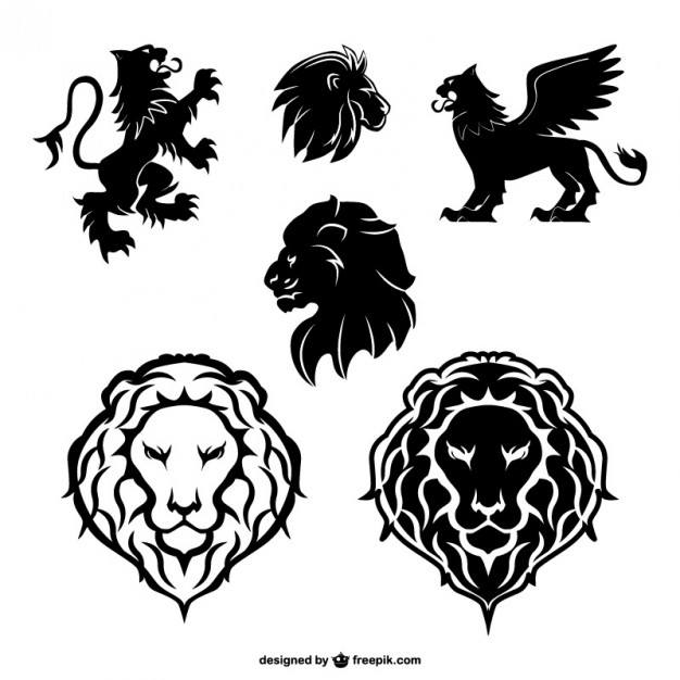 Lion graphic elements set  Vector | Free Download