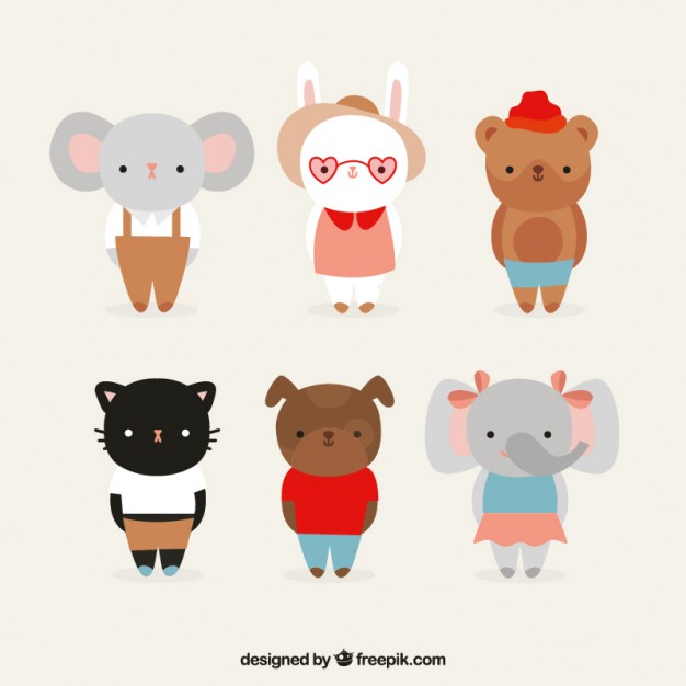 Lovely animals set png