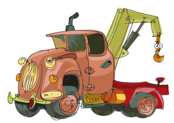 Lovely Hand draw Cartoon car vector set 04