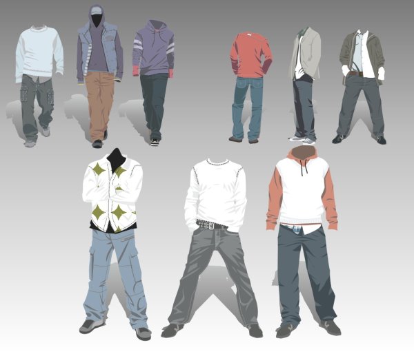 Men’s Clothing design elements vector set