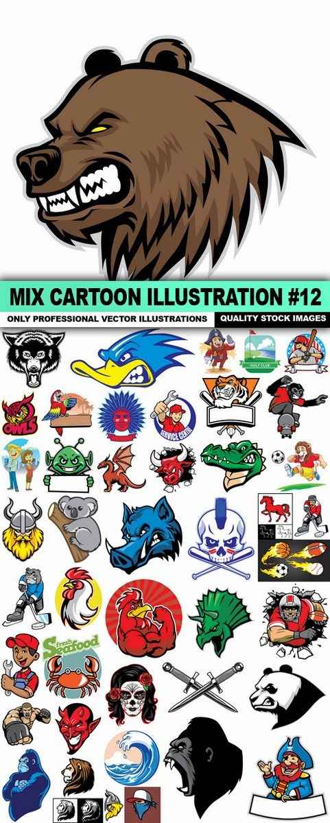 Mix Cartoon Illustration #12 – 50 Vector