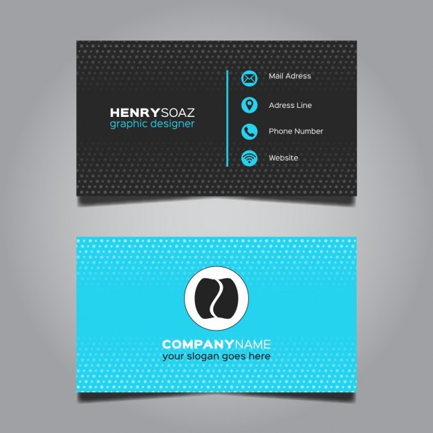 Modern Blue Business Card Design  Vector | Free Download