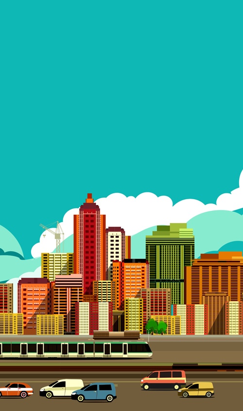 Modern city template vector