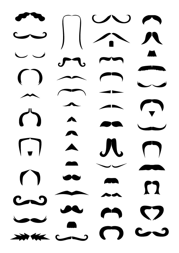 50 moustache vectors