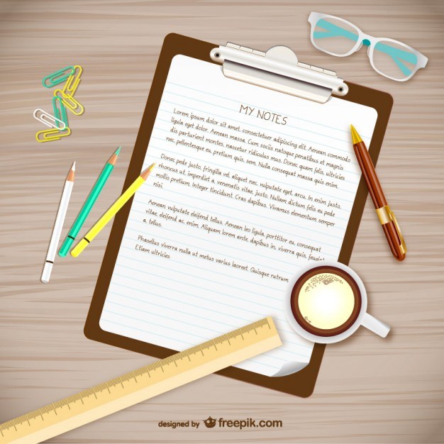 My notes on desk vector