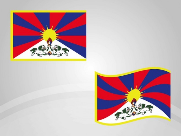 National flag of Tibet country vector