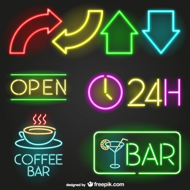 Neon signs collection  Vector | Free Download