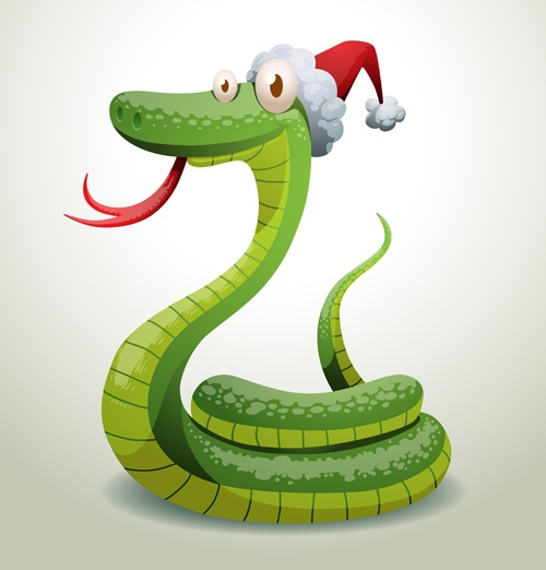 New Year snake 2013 design vector set 02