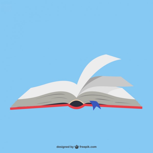 Open book in blue background
