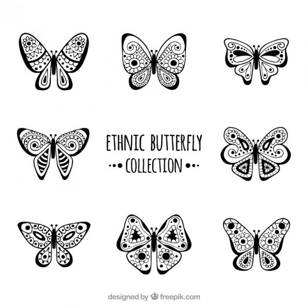 Ornamental ethnic butterflies