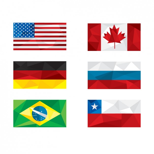 Polygonal nation flags