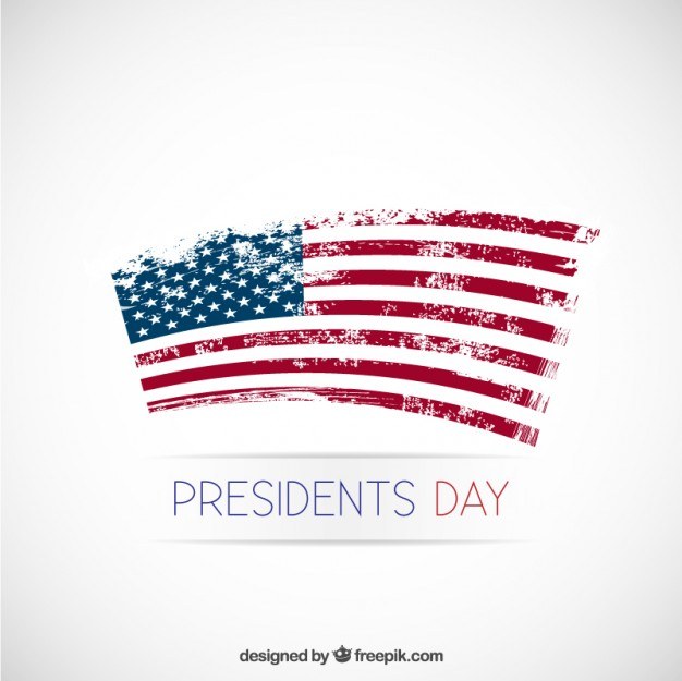 Presidents day background with grunge flag