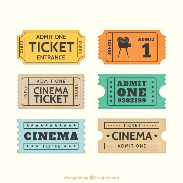 Retro cinema tickets  Vector | Free Download