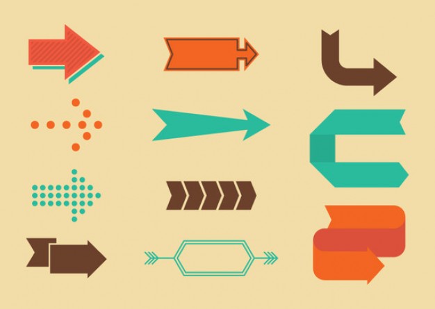 Retro directional arrow signs  Vector | Free Download