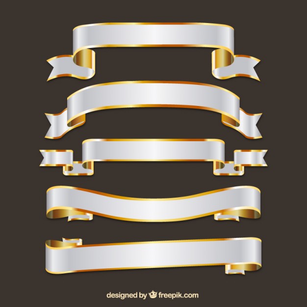 Ribbon banners in retro style